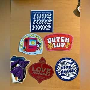 Rare Hard to Find Dutch Bros Stickers Lot of 6 Christmas Halloween Arizona,